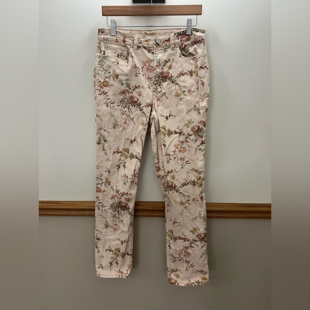 Rebecca Taylor La Vie Belle Ines Floral Ankle Cut Straight Jeans Size 29